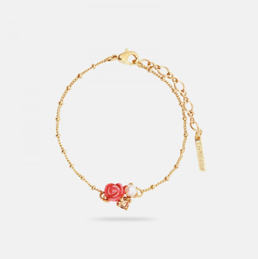 Fine Pink Bracelet with Cultured Pearl and Stone