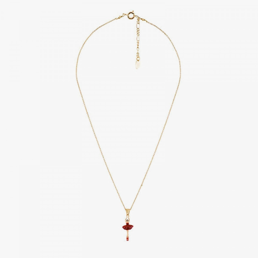 Mini Ballerina with Red Tutu Necklace