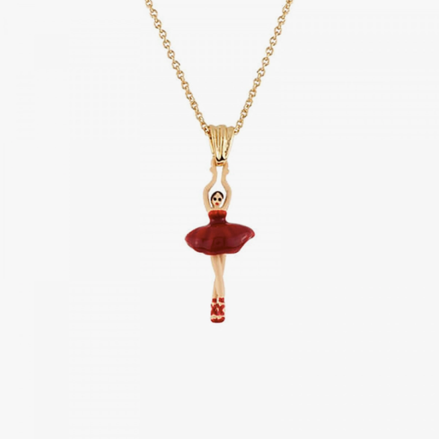 Mini Ballerina with Red Tutu Necklace