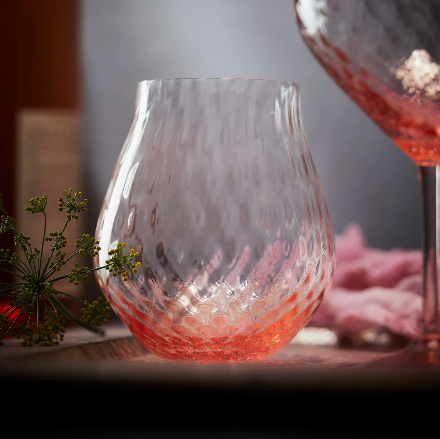 Phoebe Rose Stemless Wine Glasses