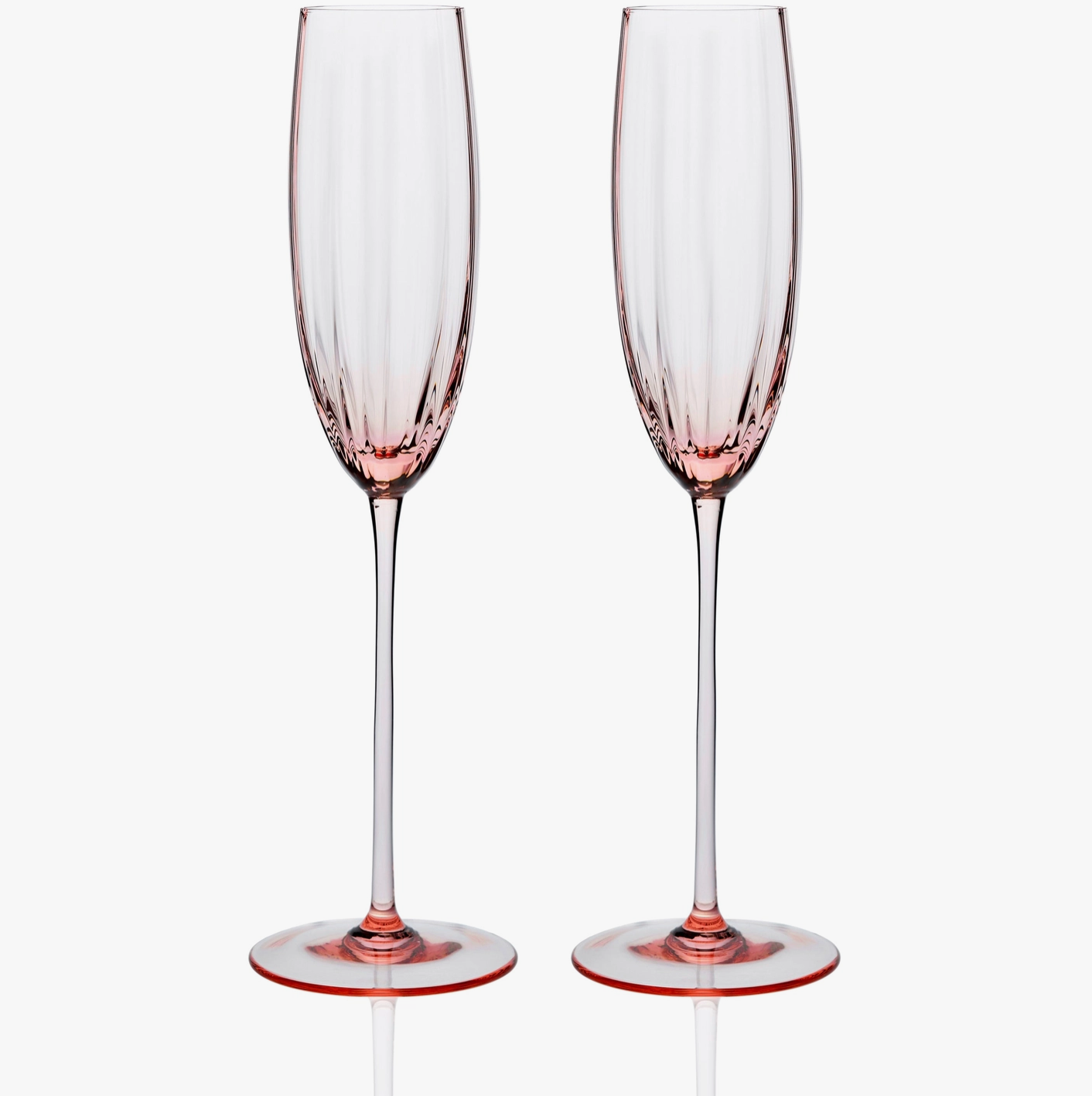 Quinn Rose Champagne Flute Glasses