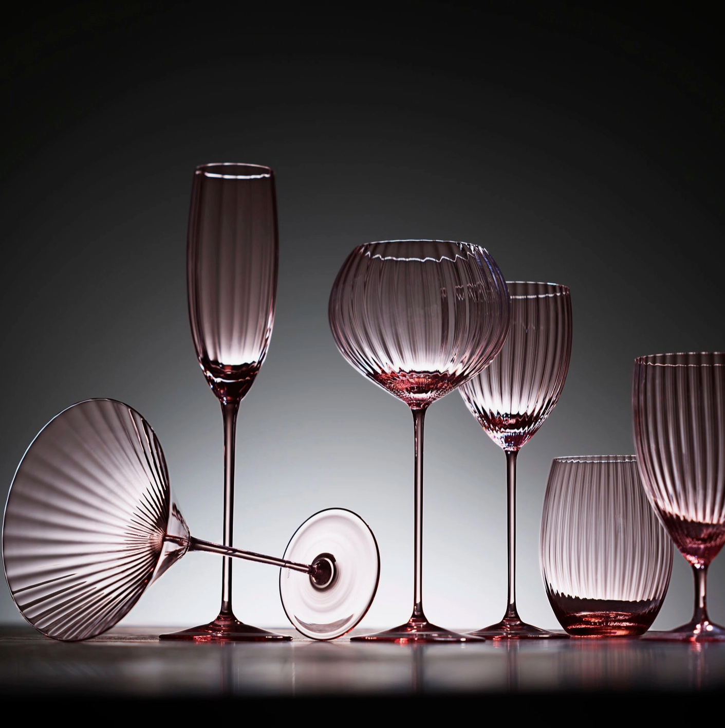 Quinn Rose Champagne Flute Glasses