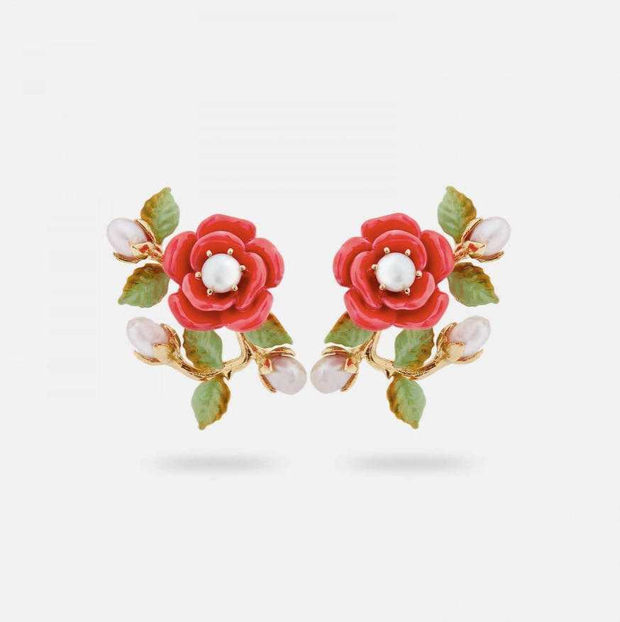 Rose Pearl Branch Earrings