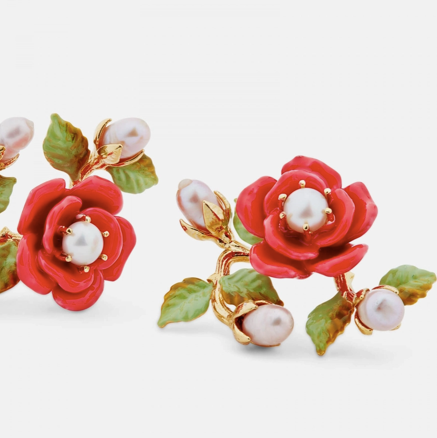 Rose Pearl Branch Earrings