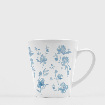 Blue Floral Latte Mug