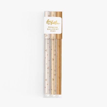 Broderie Mustard Ballpoint Pen Pack