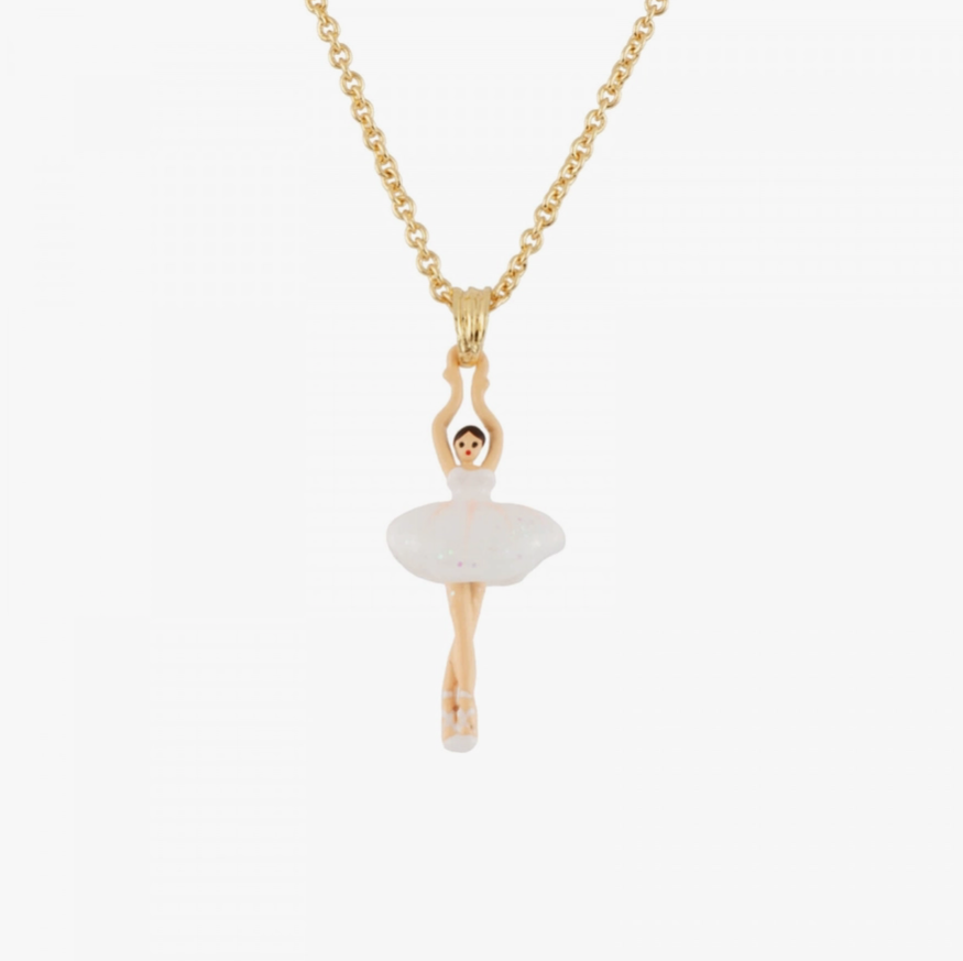 Mini Ballerina with White Tutu Necklace