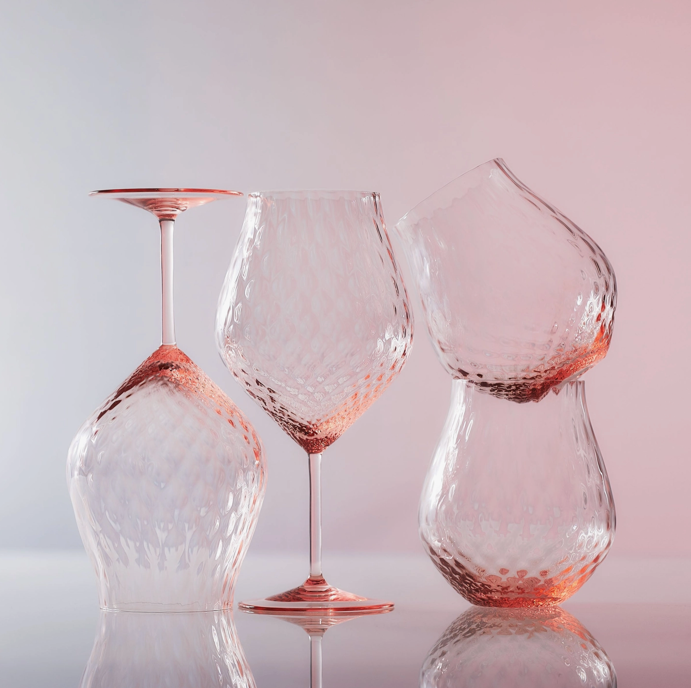 Phoebe Rose Stemless Wine Glasses