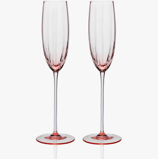 Quinn Rose Champagne Flute Glasses