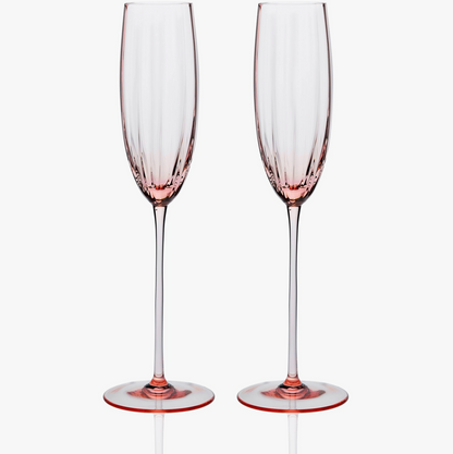 Quinn Rose Champagne Flute Glasses