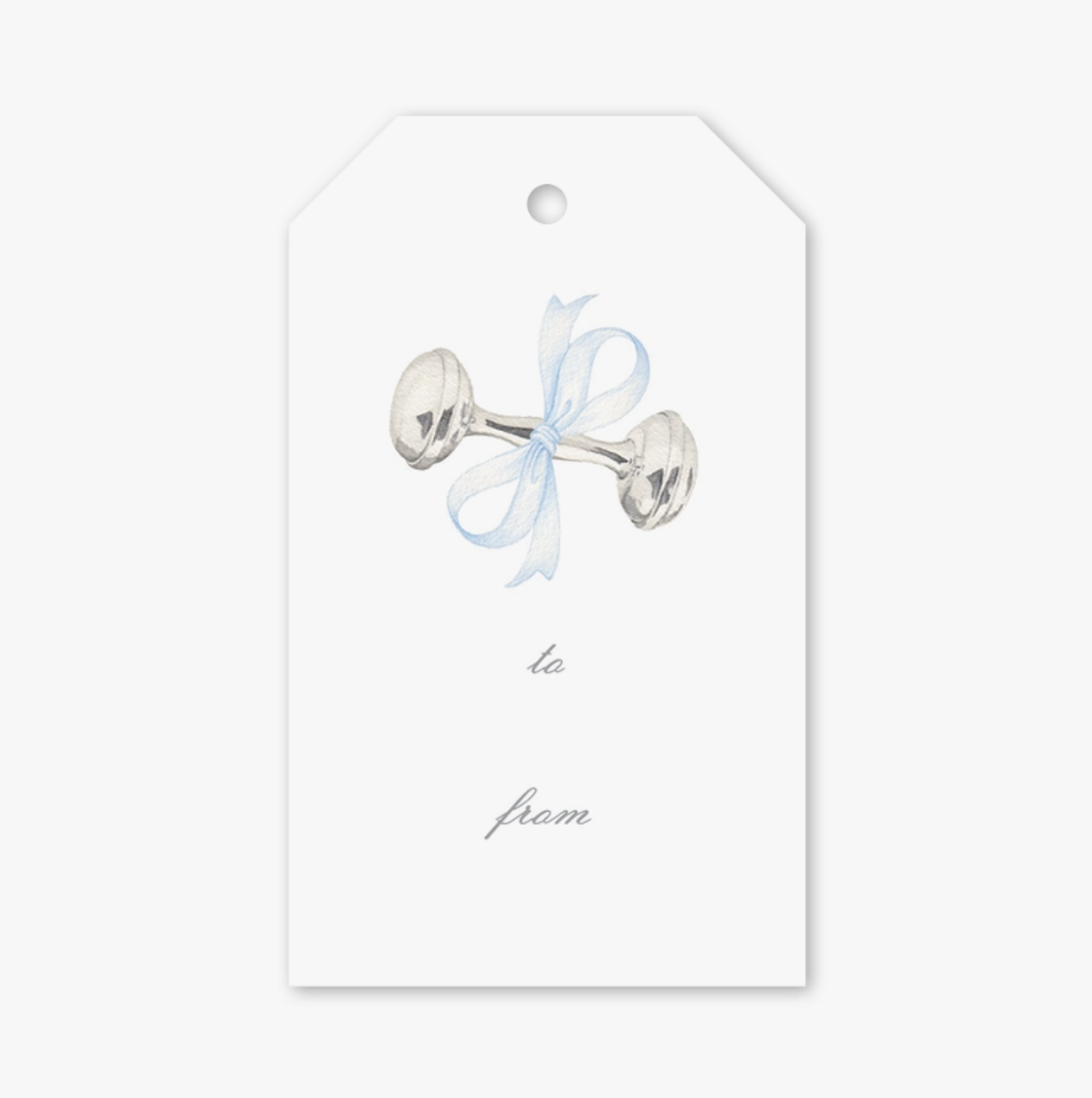 Rattle and Bow Blue Gift Tags